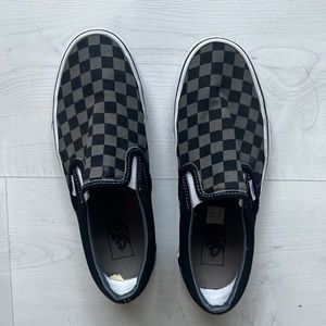 Gray checkered vans